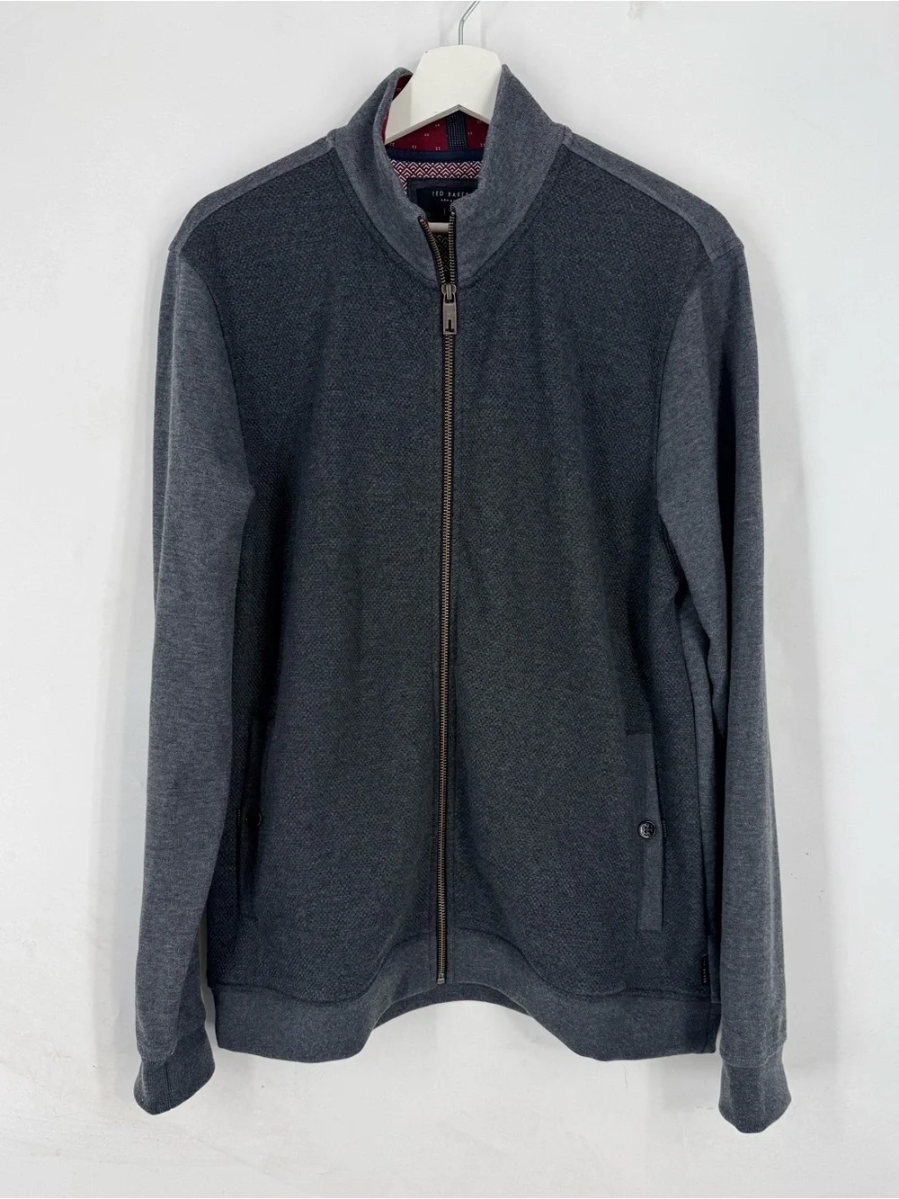 NEW Ted Baker London Bonfyre Knit Jacket Full Zip Lightweight Jacket Size Large